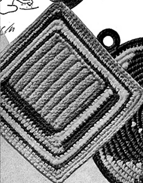 Ravelry Log Cabin Potholder 5525 pattern by American Thread Company