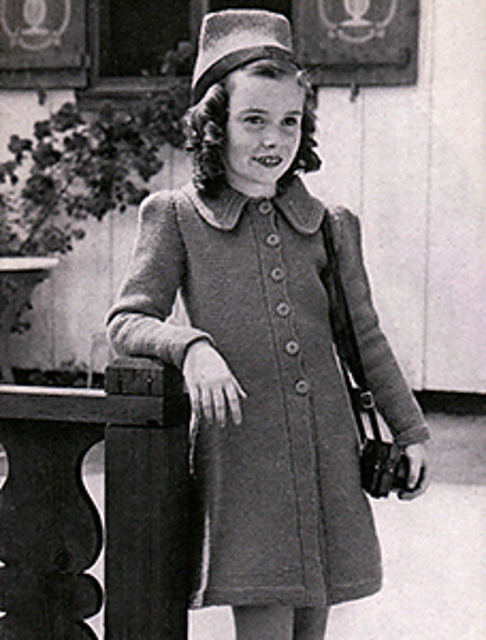 Swiss Shalet Crocheted Coat and Hat #813