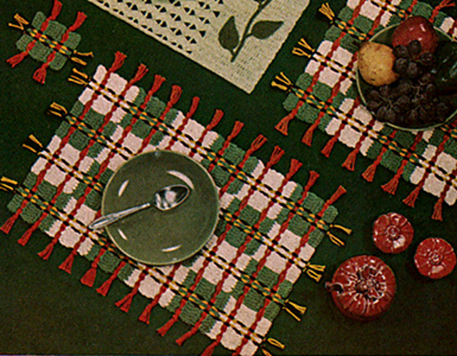 "Plaid-orable" Table Doily Set #7