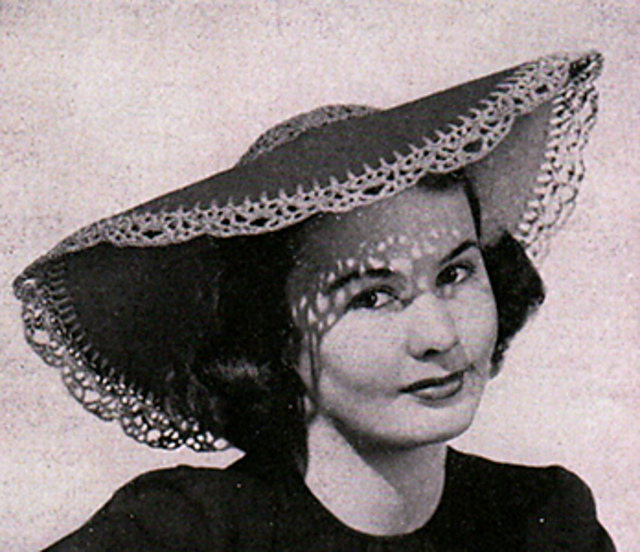 Crochet Trimmed Felt Hat #22