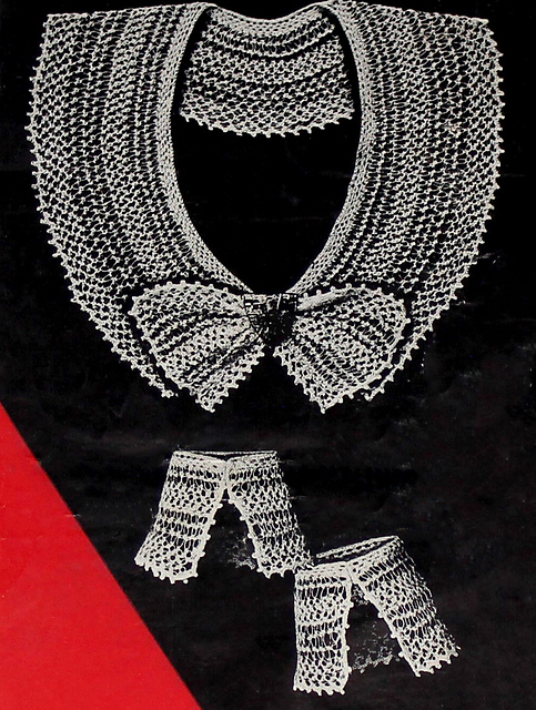 Knot Stitch Collar and Cuff Set