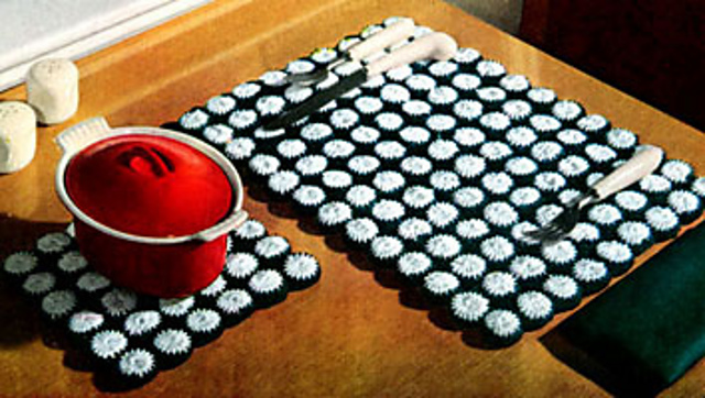 Bottle Cap Place Mat & Hot Plate Set #S-470