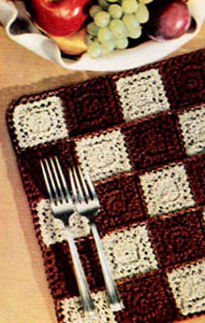 Checkered Motif Place Mat Pattern #S-475