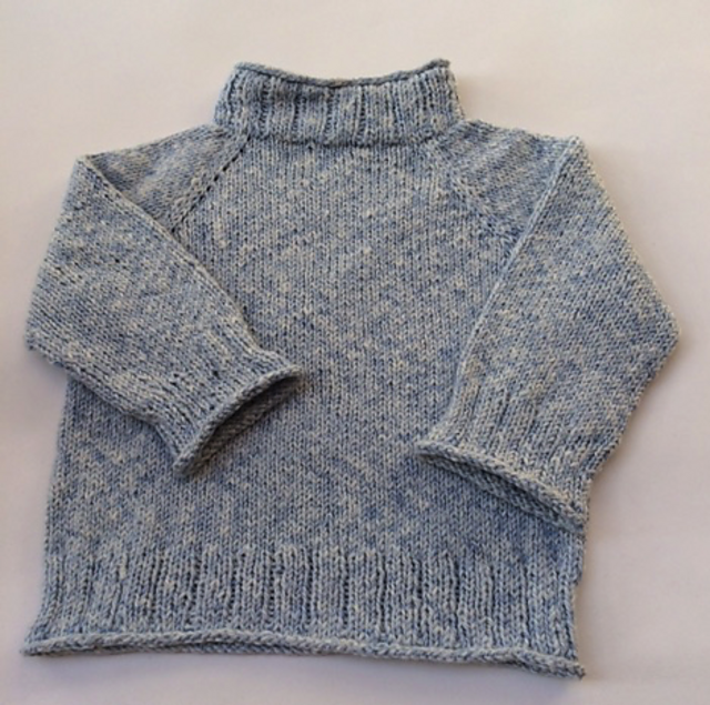Top-Down Turtle Neck Sweater: Gauge 5