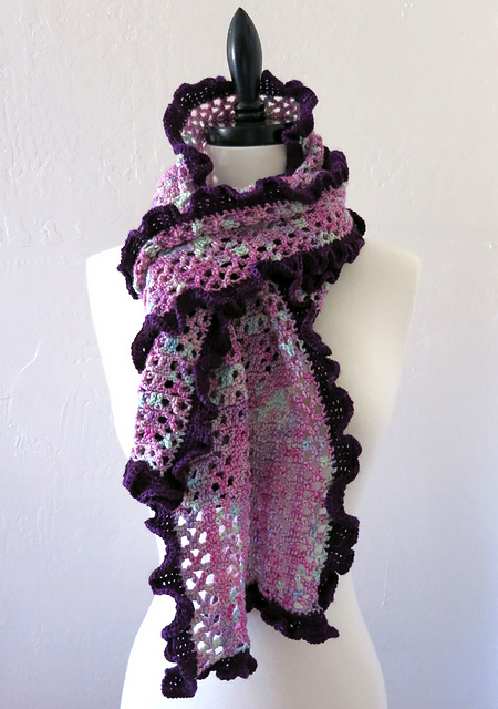 Peace Ruffles and Lace Scarf