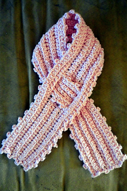 Picot-Edged Keyhole Scarf