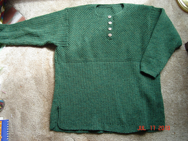 Ribbed Henley Pullover