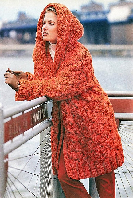#32 Hooded Cable Coat