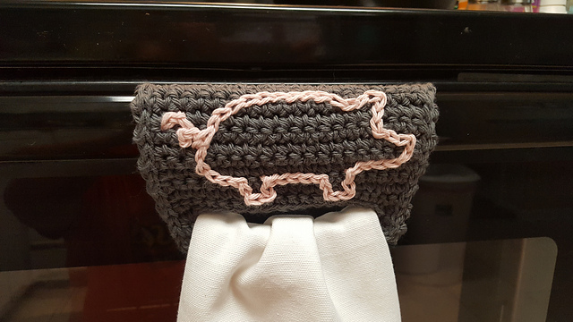 Easy pig kitchen towel holder