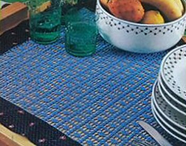 Blue Linen Framed Table Cloth