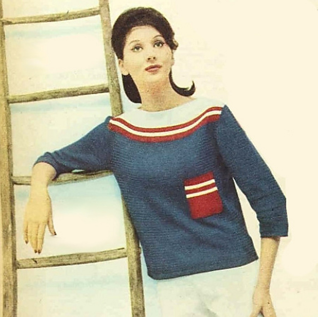 Sweater with Contrast Yoke