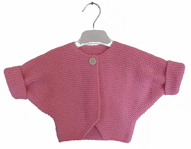 Baby Pink Garter Stitch Cardigan