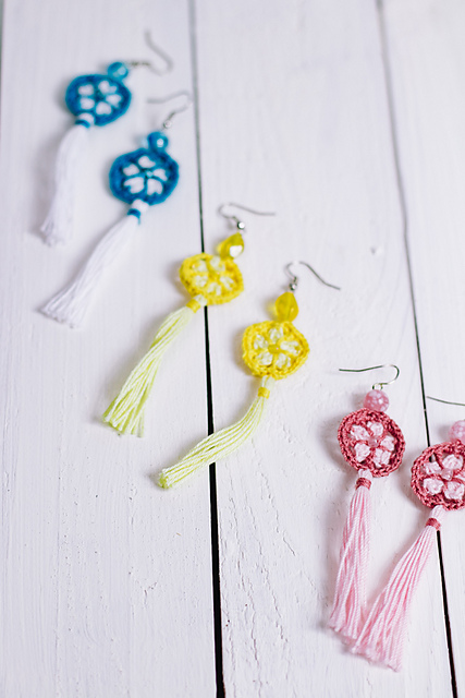Floral Tassel Earrings