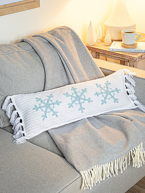Ice Blue Snowflake Pillow