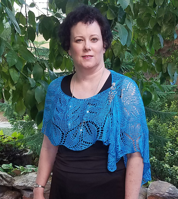 Lace Leaf Swirl Curl Shawl