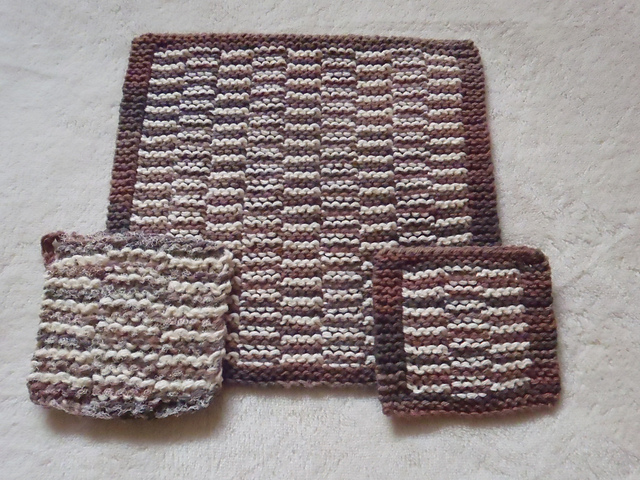Broken Stripes Dishcloth, Scrubbie and Coaster