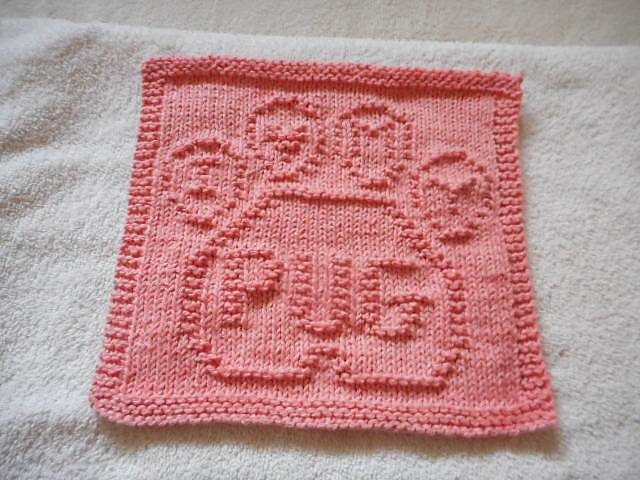 I Love My Pug Dishcloth