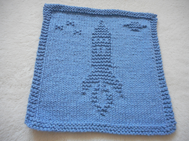 Rocket Ship Dishcloth
