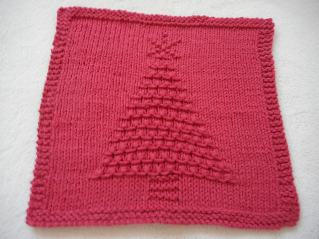 Tiny Baubles Christmas Tree Dishcloth