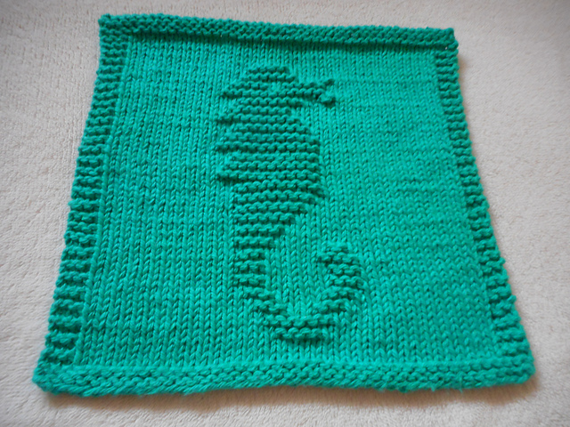Quilter's Sea Horse Dishcloth