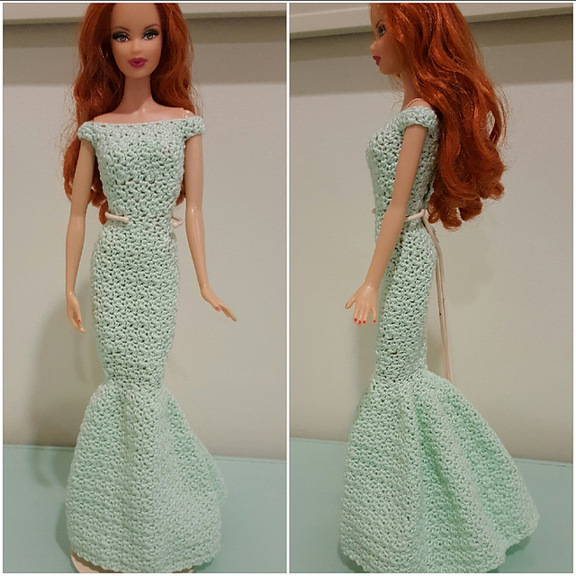Barbie Off Shoulder Mermaid Gown