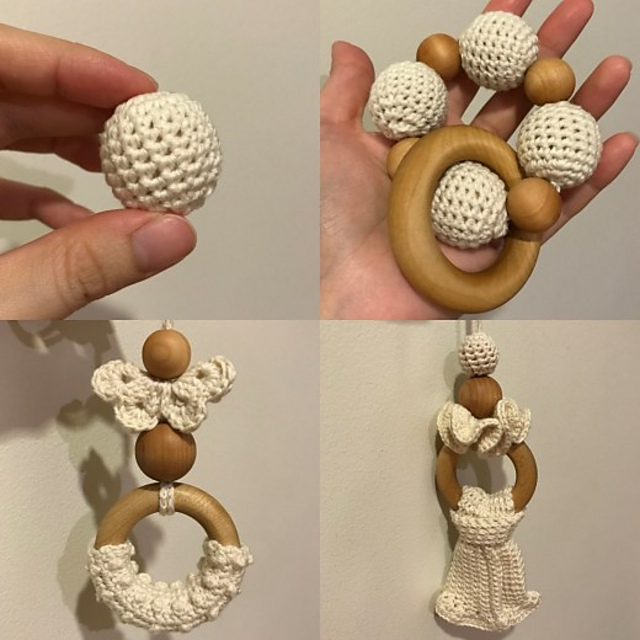 Customize Wooden Teething Ring with Beads
