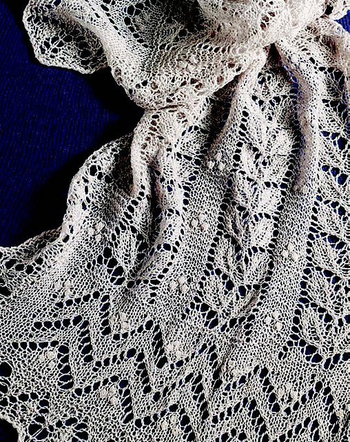 Leaf and Nupp Shawl