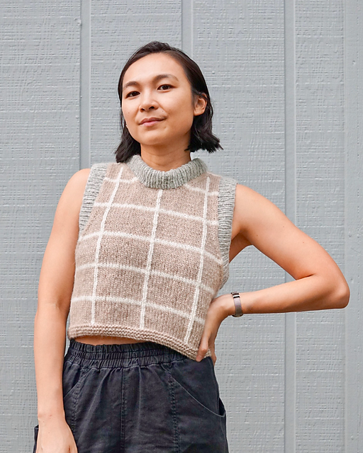 Ravelry: The Windowpane Vest pattern by Diana Lam