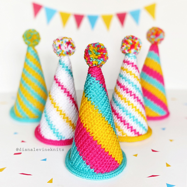 Ravelry: Birthday Party Knitting Machine Hats pattern by Diana Levine Knits