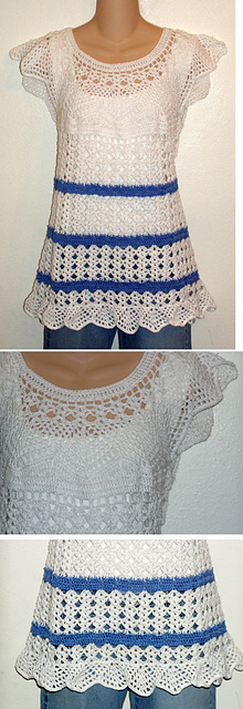 White Shell Tunic Cotton Top