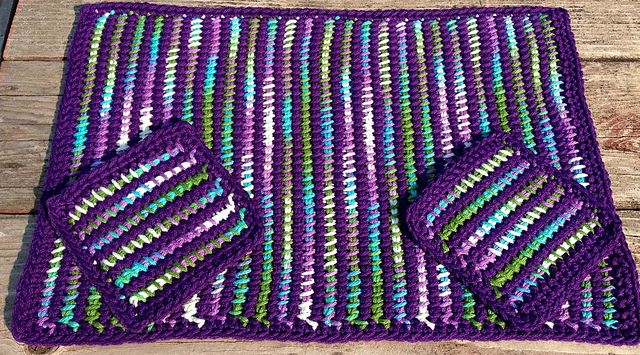 Tunisian Striped Placemats & Coasters