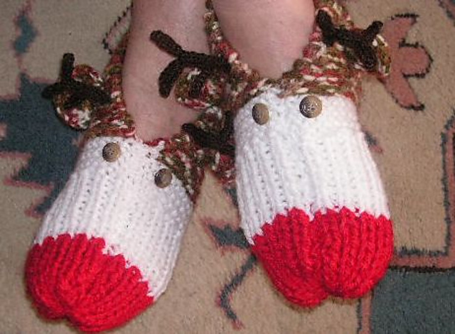 Rudolf The Red Nose Raindeer Slippers
