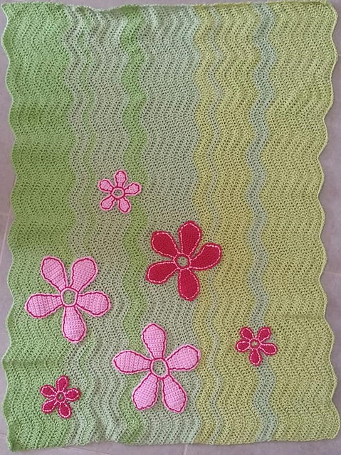 Flowered Baby Blanket