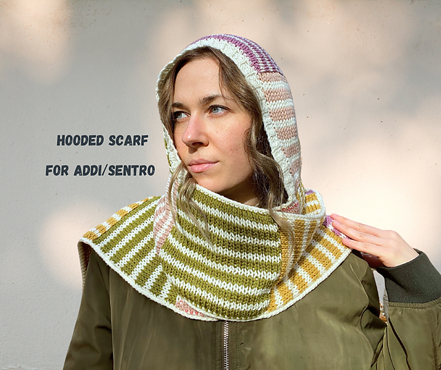 Ravelry: Hooded Scarf on Addi/Sentro pattern by Dilyana Marinova