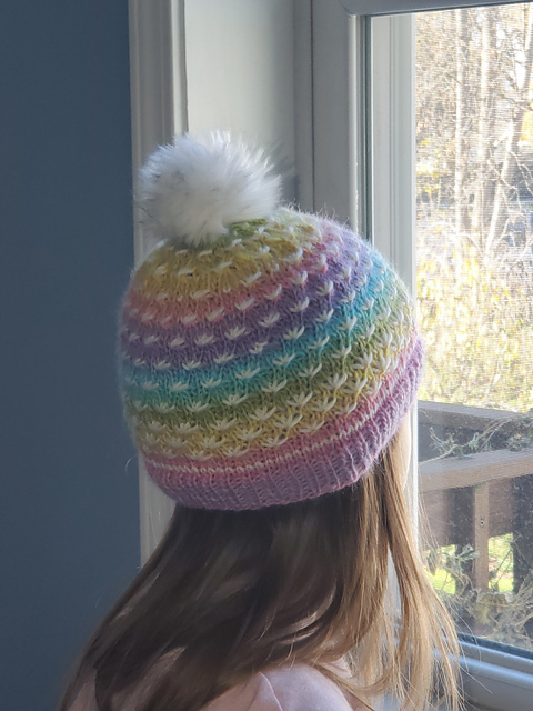 Little Lotus and Stripe Beanie