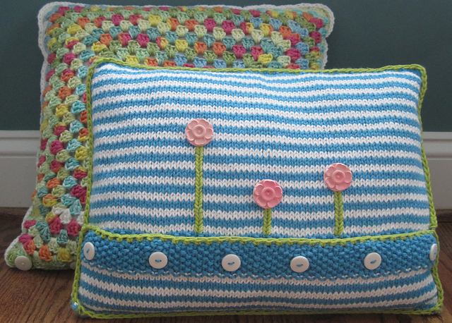 Striped Flower Pillow