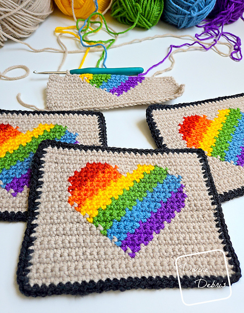 Rainbow Heart Coaster