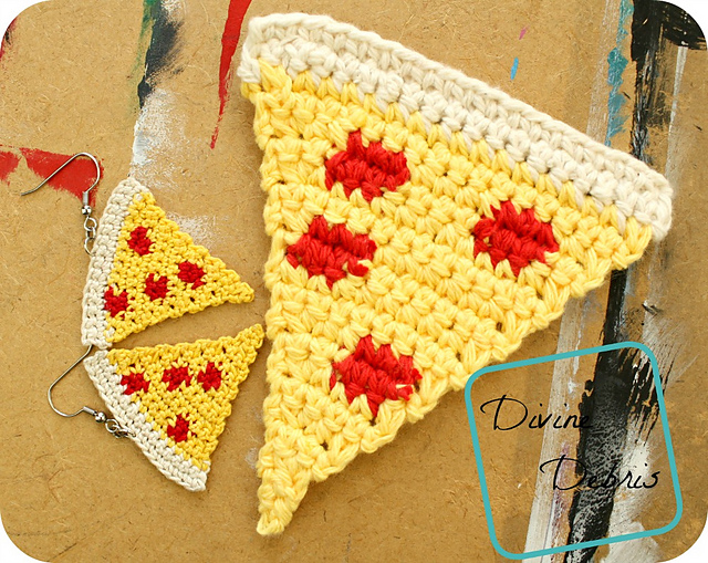 Pizza Applique and Earrings Duo