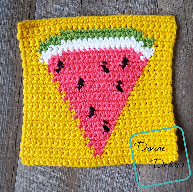 8" Tapestry Watermelon Afghan Square