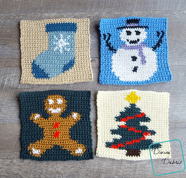 Wonderful Winter 8" Afghan Square 4-Pack