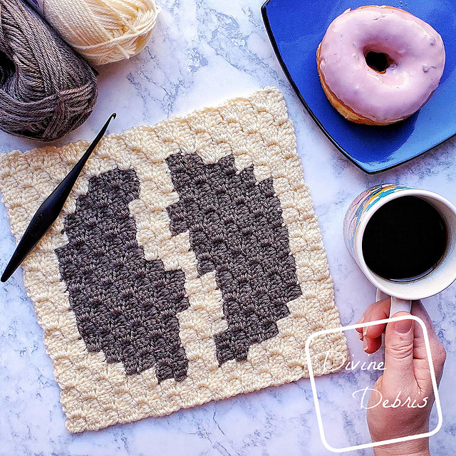 C2C Tiny Coffee Bean Afghan Square