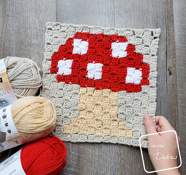 C2C Mushroom Afghan Square