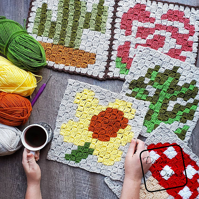 C2C Daffodil Afghan Square