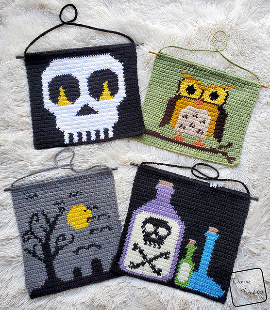 Halloween Wall Hangings Quartet