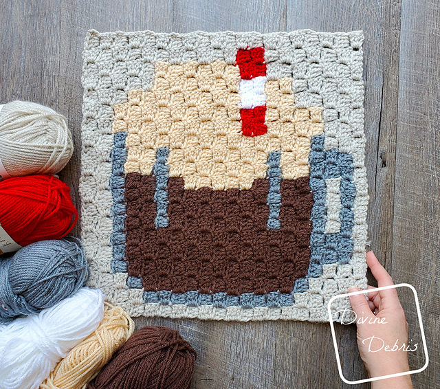 C2C Root Beer Float Afghan Square