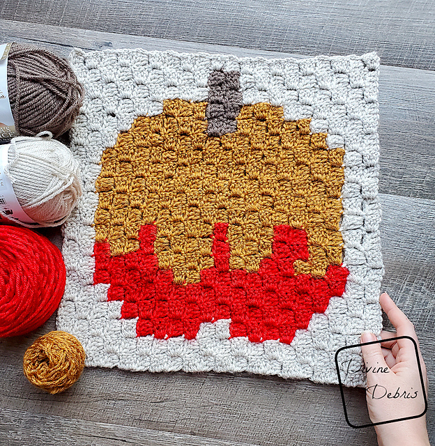 C2C Caramel Apple Afghan Square