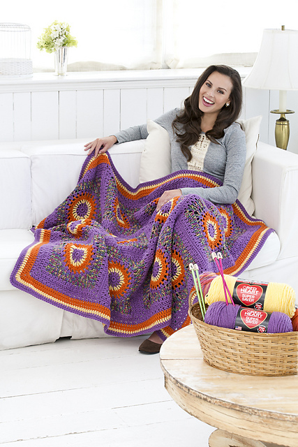 Crochet Circles Throw #LW3124