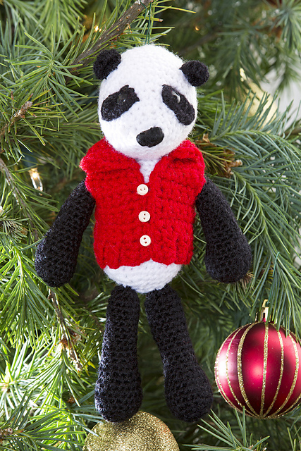 Vested Panda Ornament