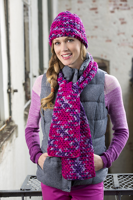 Woven Stitch Hat & Scarf