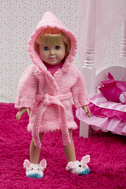 Doll Robe and Bunny Slippers